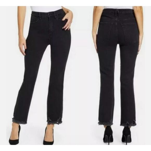 Good American Good Curve Straight Leg Jeans Black Denim Size 10 / 30 - Picture 1 of 13